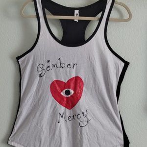 Somber Mercy Official Merch 'Aware Heart' Handpainted Black & White Tank Glitter
